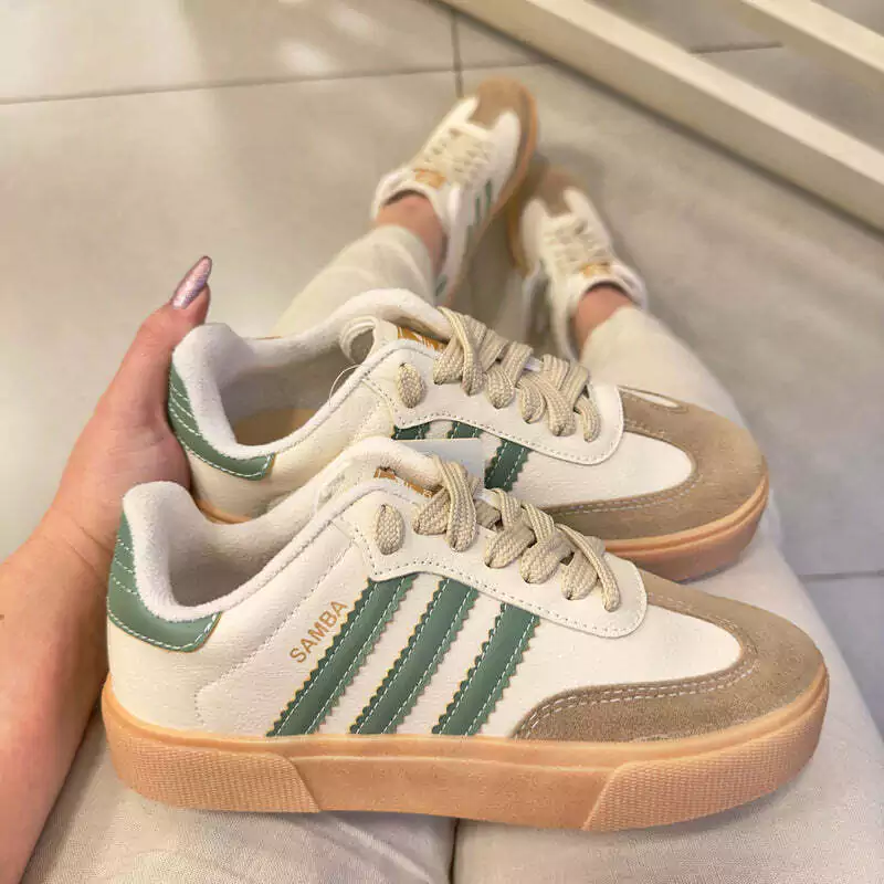 Adidas Samba Plataforma White / Green Light / Brown