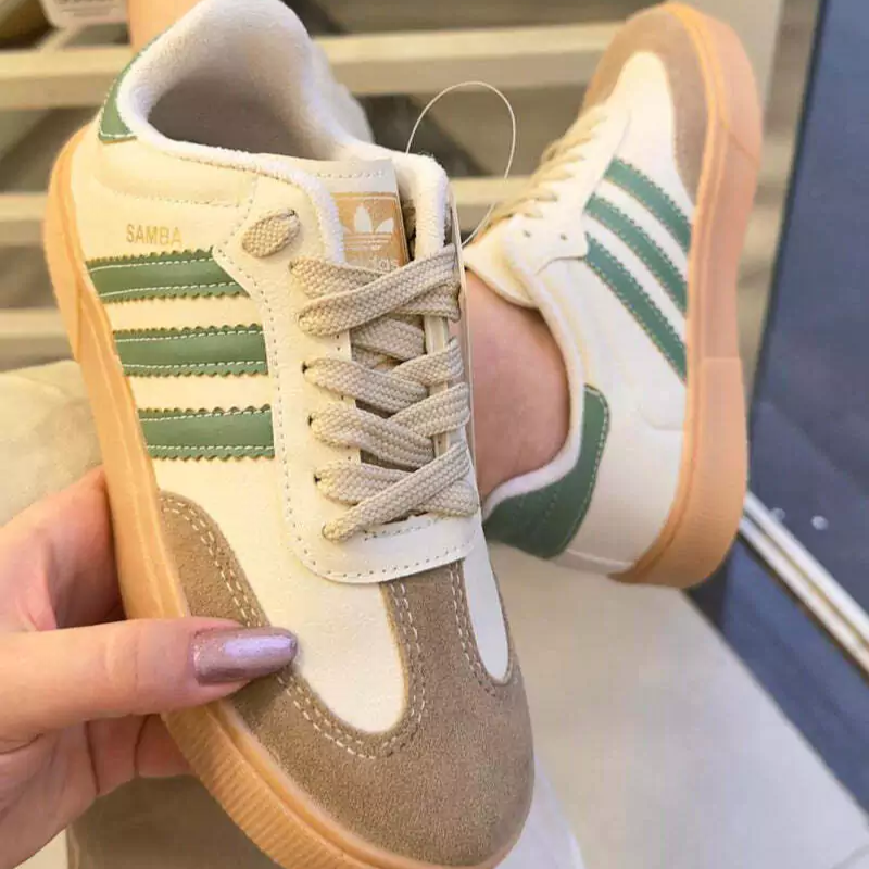 Adidas Samba Plataforma White / Green Light / Brown