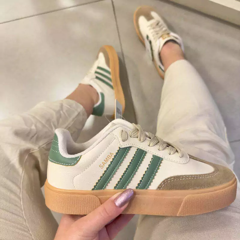Adidas Samba Plataforma White / Green Light / Brown