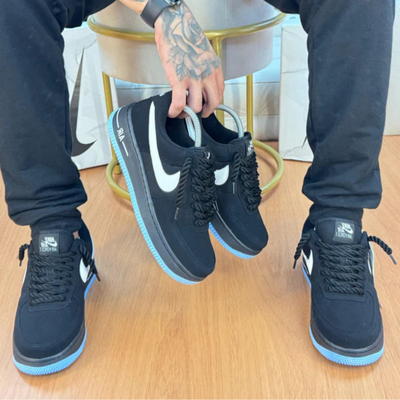 Air Force Camurça Nobuk Black & Blue