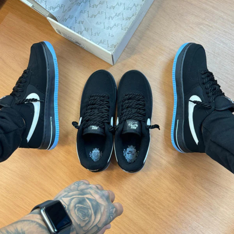 Air Force Camurça Nobuk Black & Blue