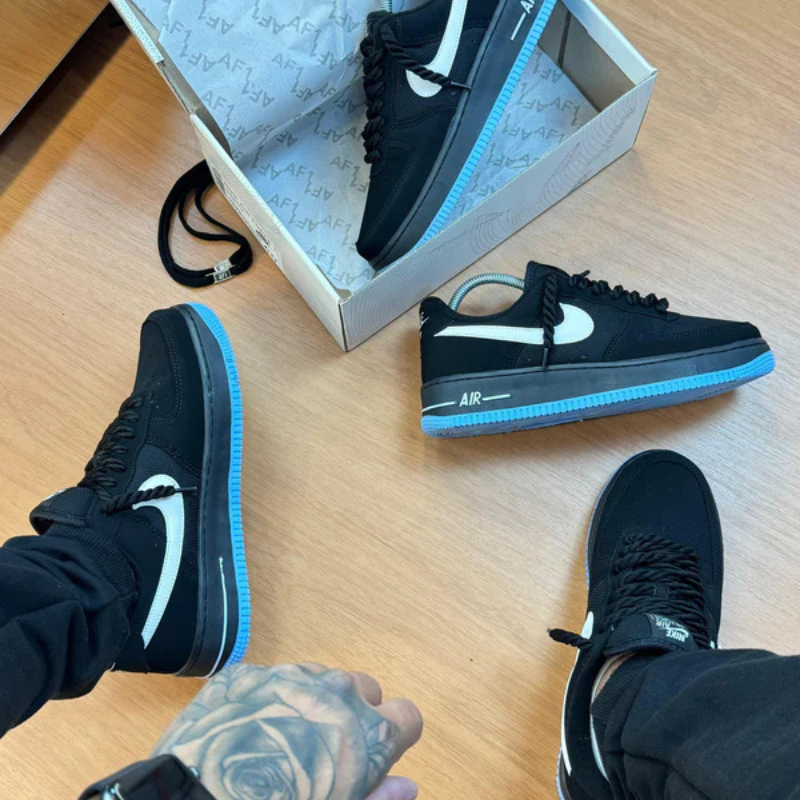 Air Force Camurça Nobuk Black & Blue