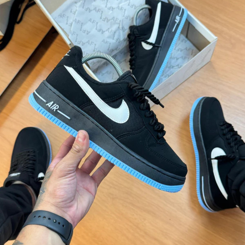 Air Force Camurça Nobuk Black & Blue