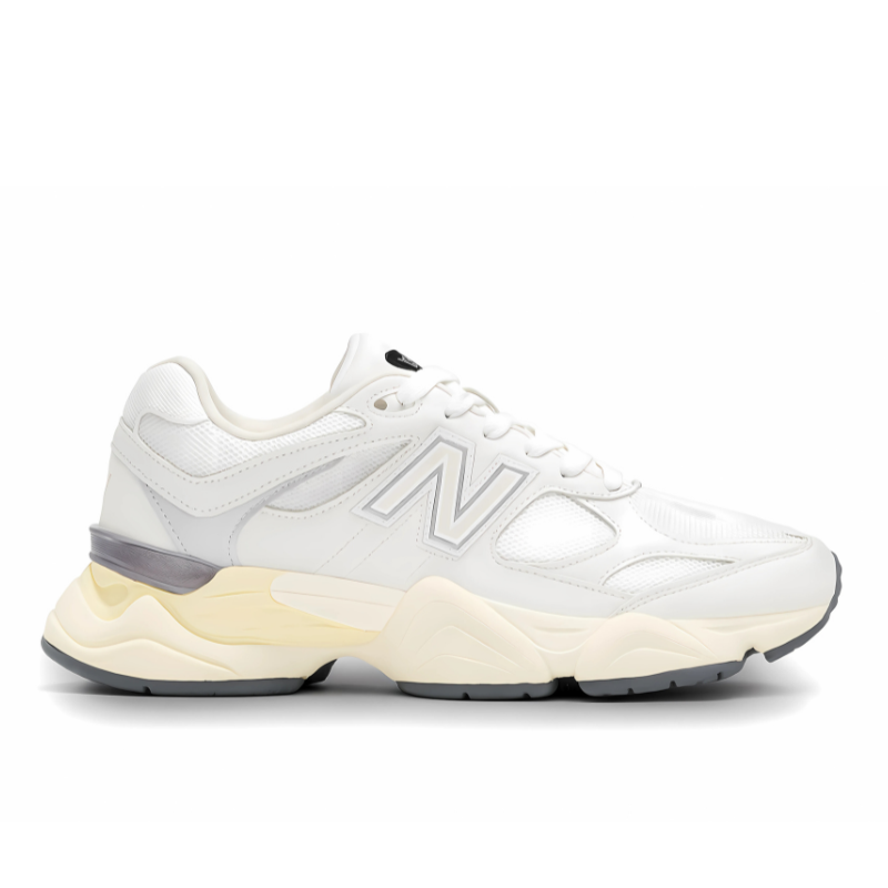 NB 9060 White Silver Couro