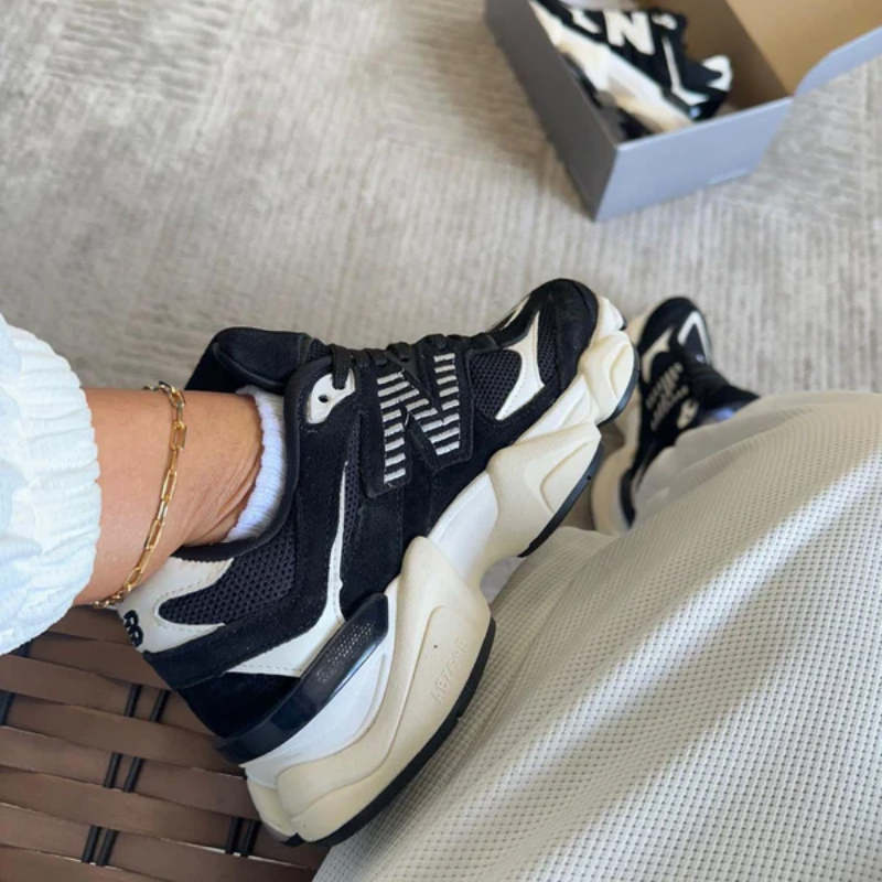 NB 9060 Black and White Couro
