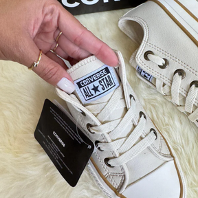 All Star Platform Off-White Leather