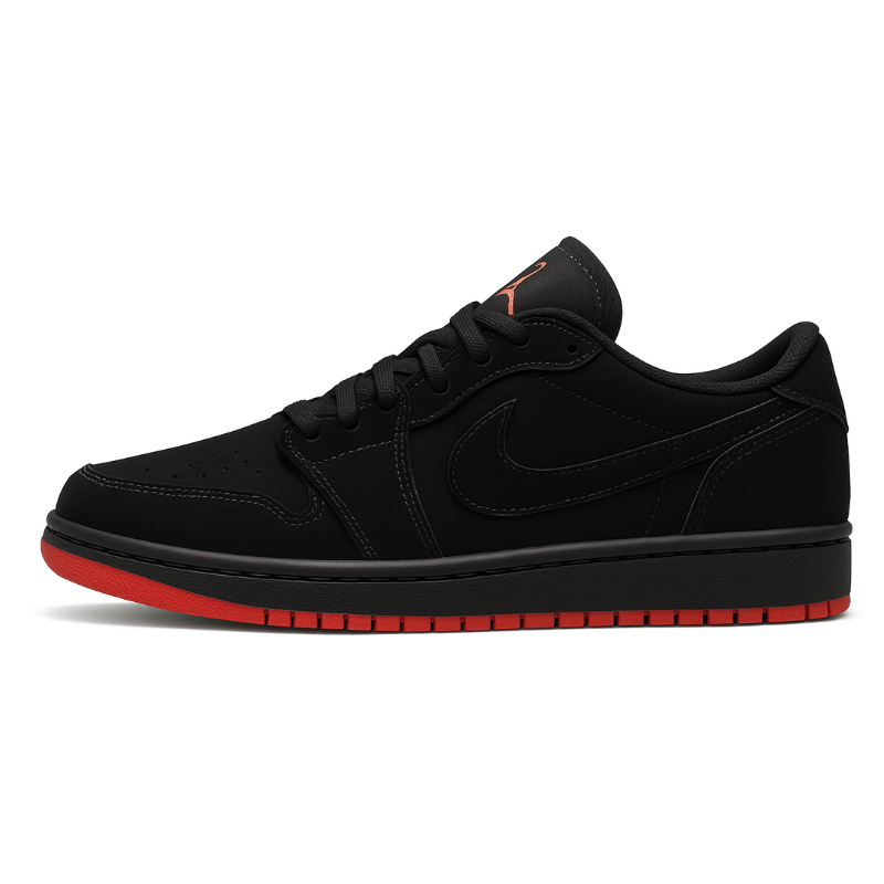 Air Jordan Low Black & Red Brilhante